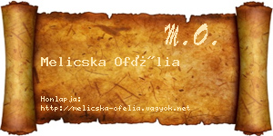Melicska Ofélia névjegykártya